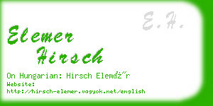 elemer hirsch business card
